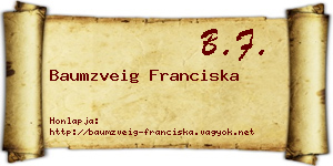 Baumzveig Franciska névjegykártya